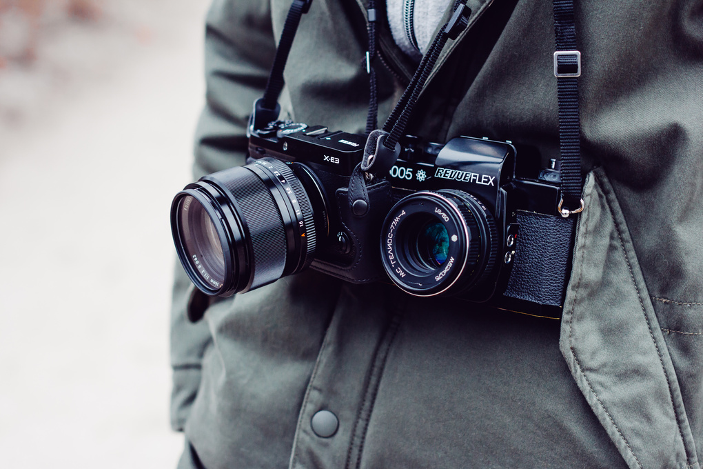 Two Black Bridge and Dslr Cameras